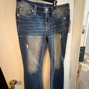 Miss Me  Distressed Blue boot cut Jeans NWT smoke free home